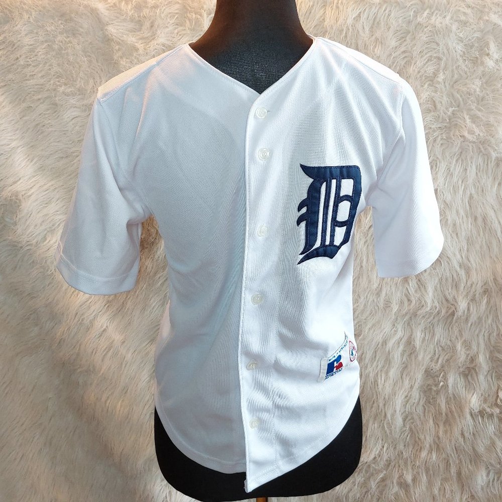 Detroit Tigers Russell Authentic Unisex Teenager White Jersey Size Teen-8